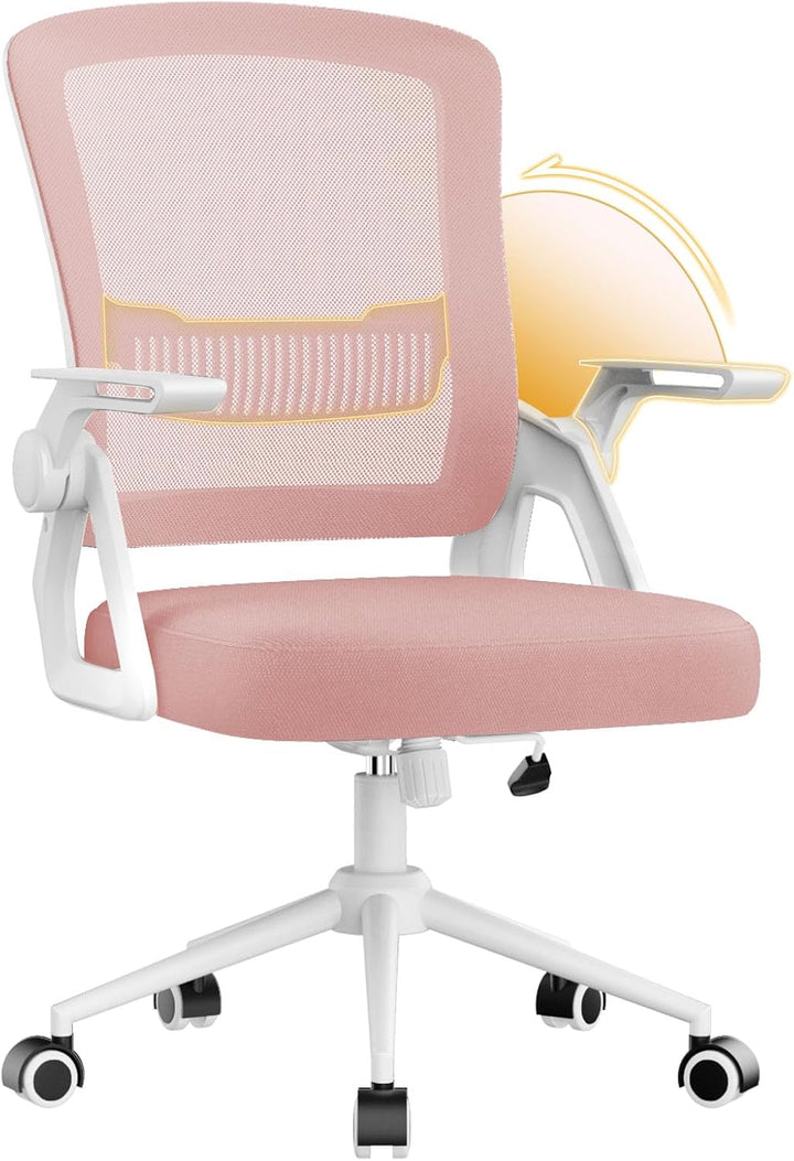 naspaluro Bürostuhl mit Hochklappbare Armlehnen, Schreibtischstuhl Ergonomisch, Drehstuhl mit Netzbe