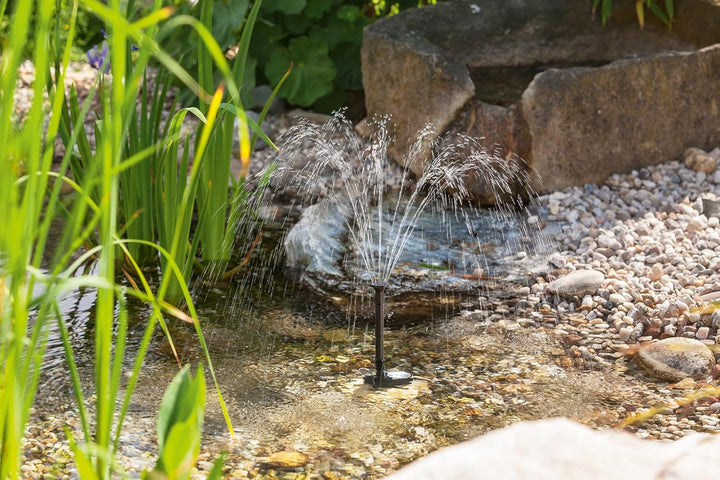 Solar Teichpumpe 2 Watt Solarmodul 175 l/h Förderleistung 70 cm Förderhöhe Komplettset Gartenteich,