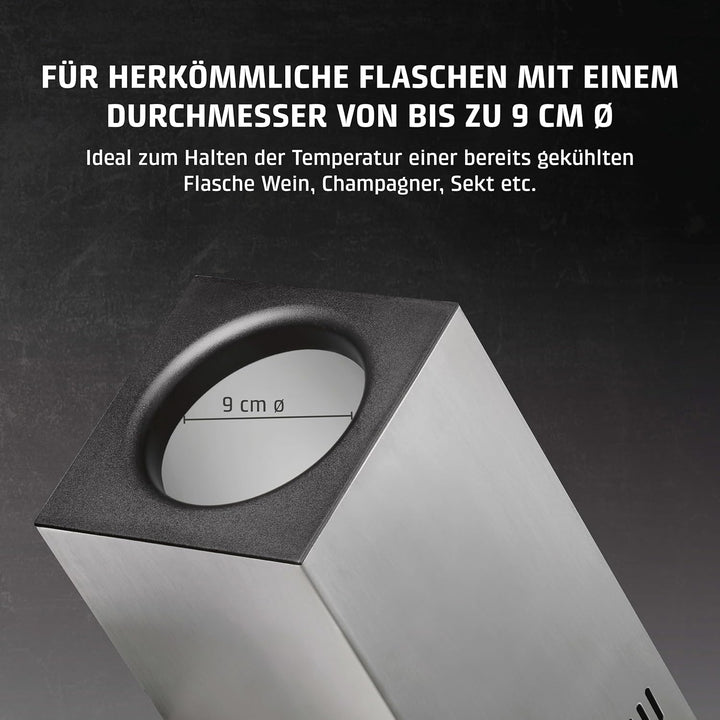 CASO WineCase One Inox - Design Weinkühler für eine Flasche, Temperaturbereich von 5-18°C, für Flasc