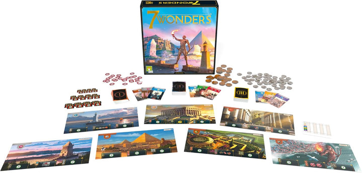 ASMODEE 7 Wonders, neue Version 2020, Unbox Now, Partyspiel, ab 10 Jahren, 3 bis 7 Spieler, 30 Minut