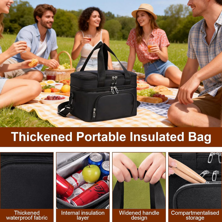 10L Kühltasche für Männer und Frauen – Doppellagige Isolierte Kühltasche, Auslaufsichere Lunchtasche