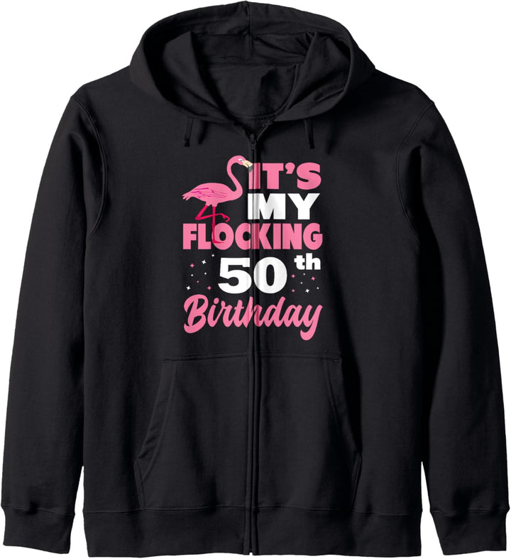 Flocking 50th Birthday Party Flamingo Kapuzenjacke