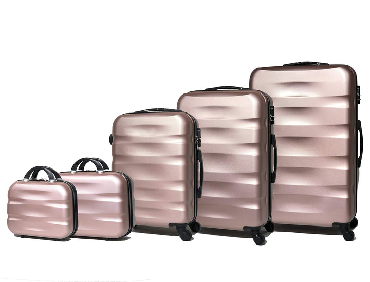 Celims Französische Marke – Set mit 5 Koffern aus festem Material Roségold