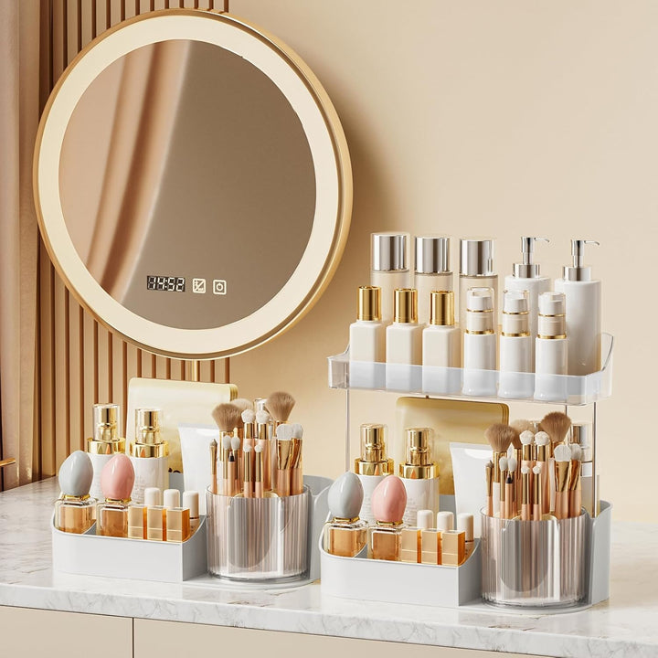 DASITON Make Up Kosmetik Organizer, 360° drehbarer Make Up Pinsel Organizer, Schmink Aufbewahrung fü