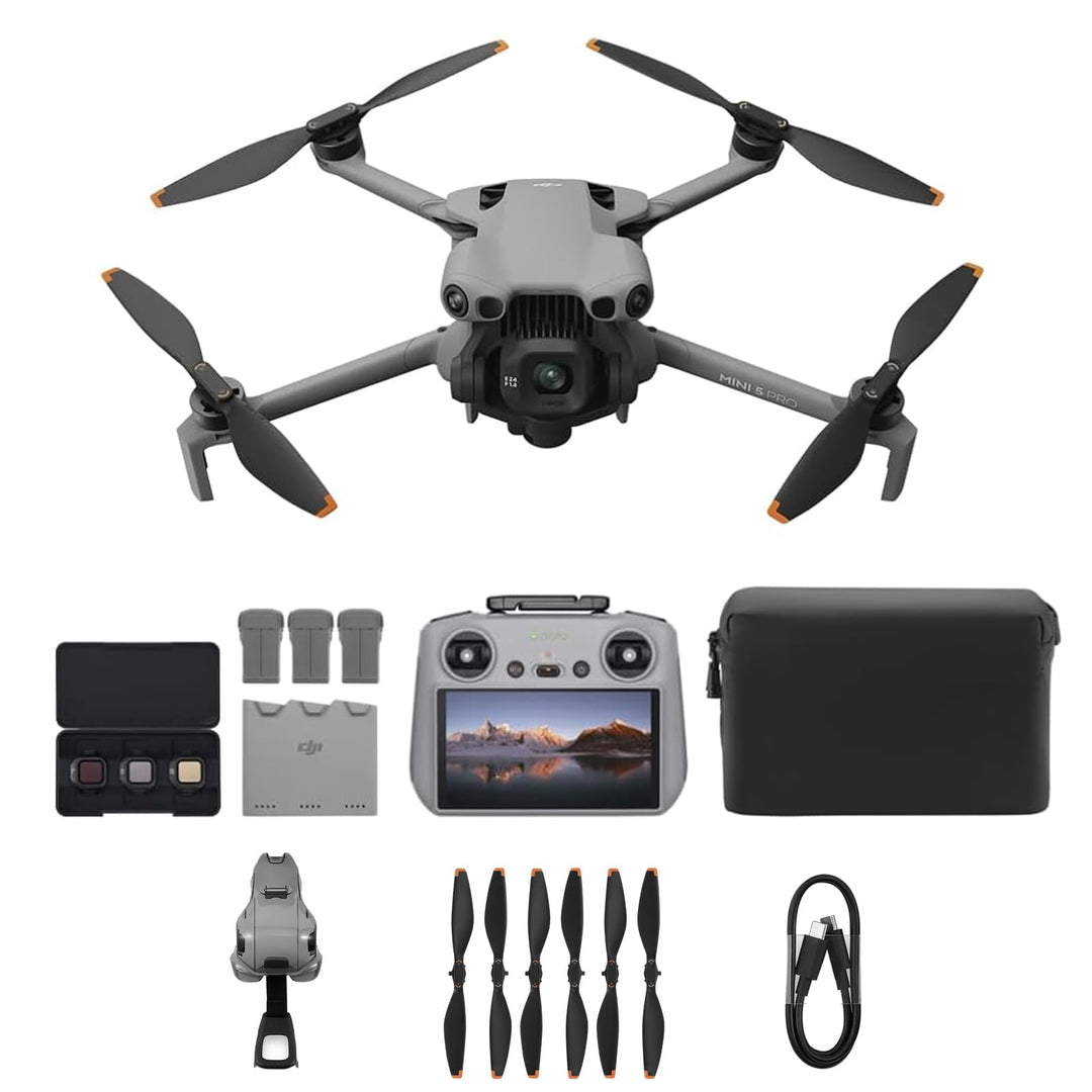 DJI Mini 4 Pro Fly More Combo Bundle, faltbare mini-Drohne mit 4K HDR-Videokamera, 34 Minuten Flugze