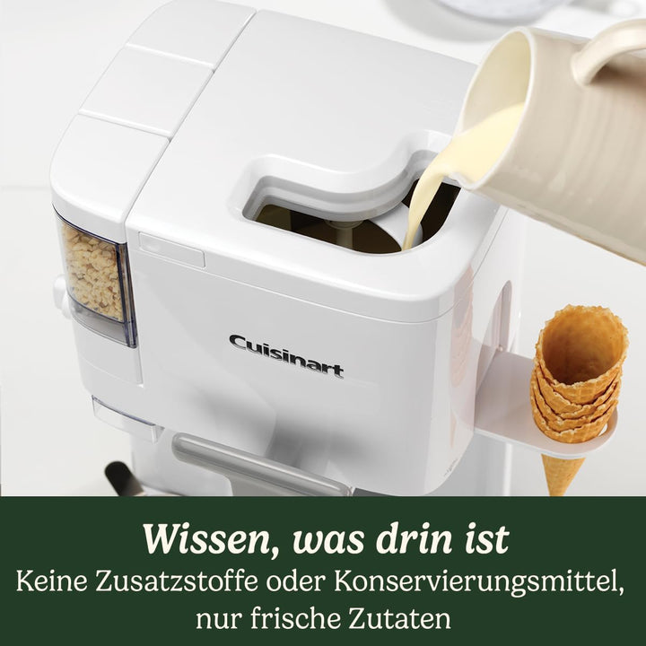 Cuisinart Eismaschine | Softeis, Gelato, Sorbet, milchfreies Eis, gefrorener Joghurt | Topping-Spend