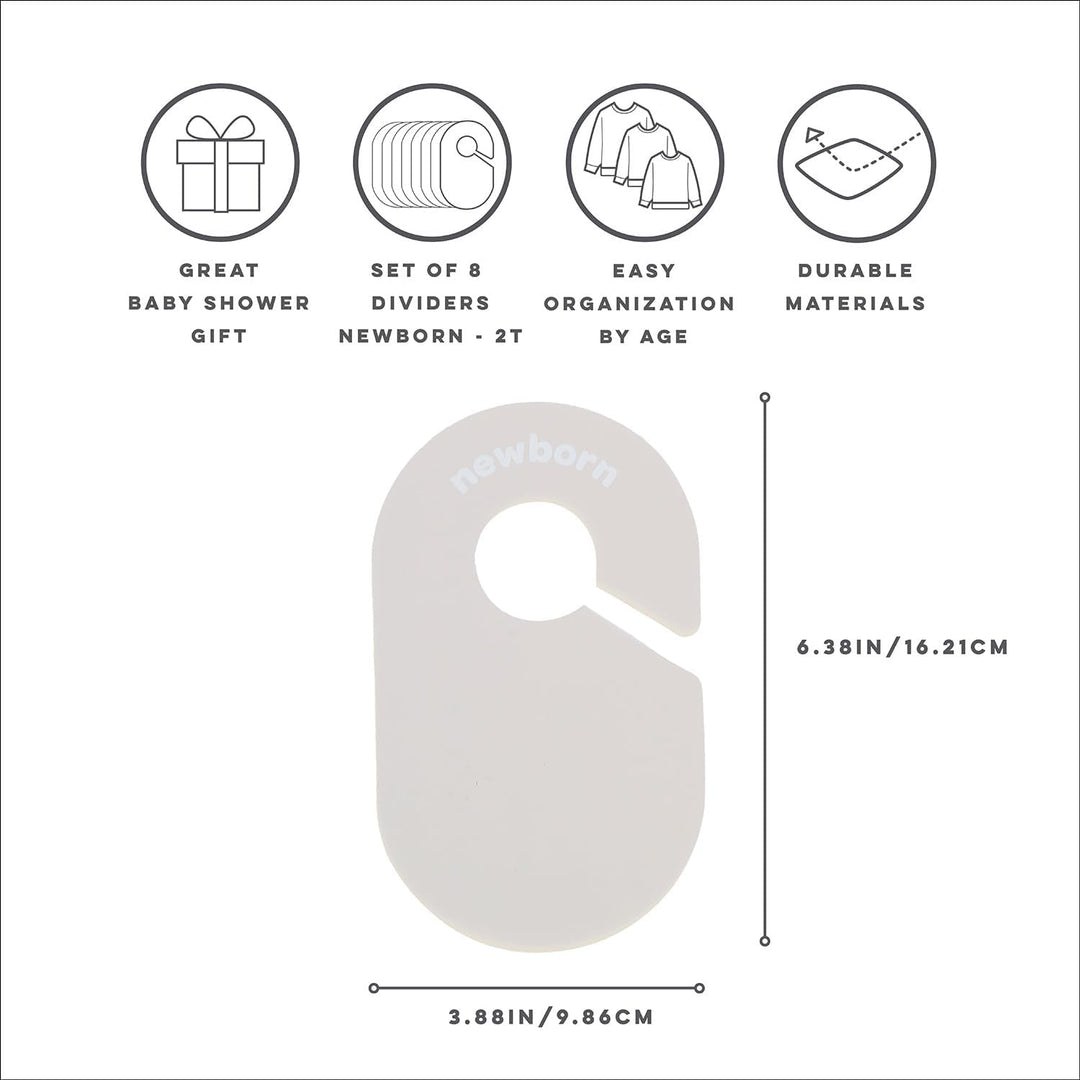 3 Sprouts Baby Schrank-Set, 15 Bügel und 8 Grössentrenner, Creme und Neutral Cremefarben und Neutral