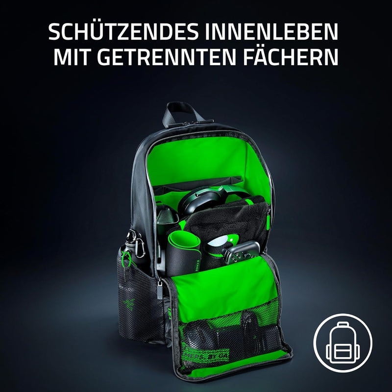 Razer Scout Backpack (15.6") - Leichter Allwetter-Toploader-Rucksack (Leichte wasser- und abriebfest