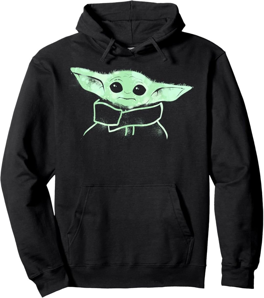 Star Wars Mandalorian The Child Green Spray Paint Pullover Hoodie