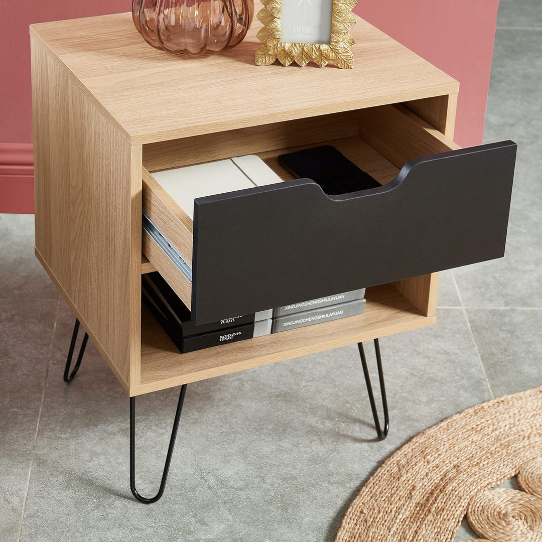 BAÏTA Duo 2 Nachttische, Holzwerkstoff, Schwarz, L40cm