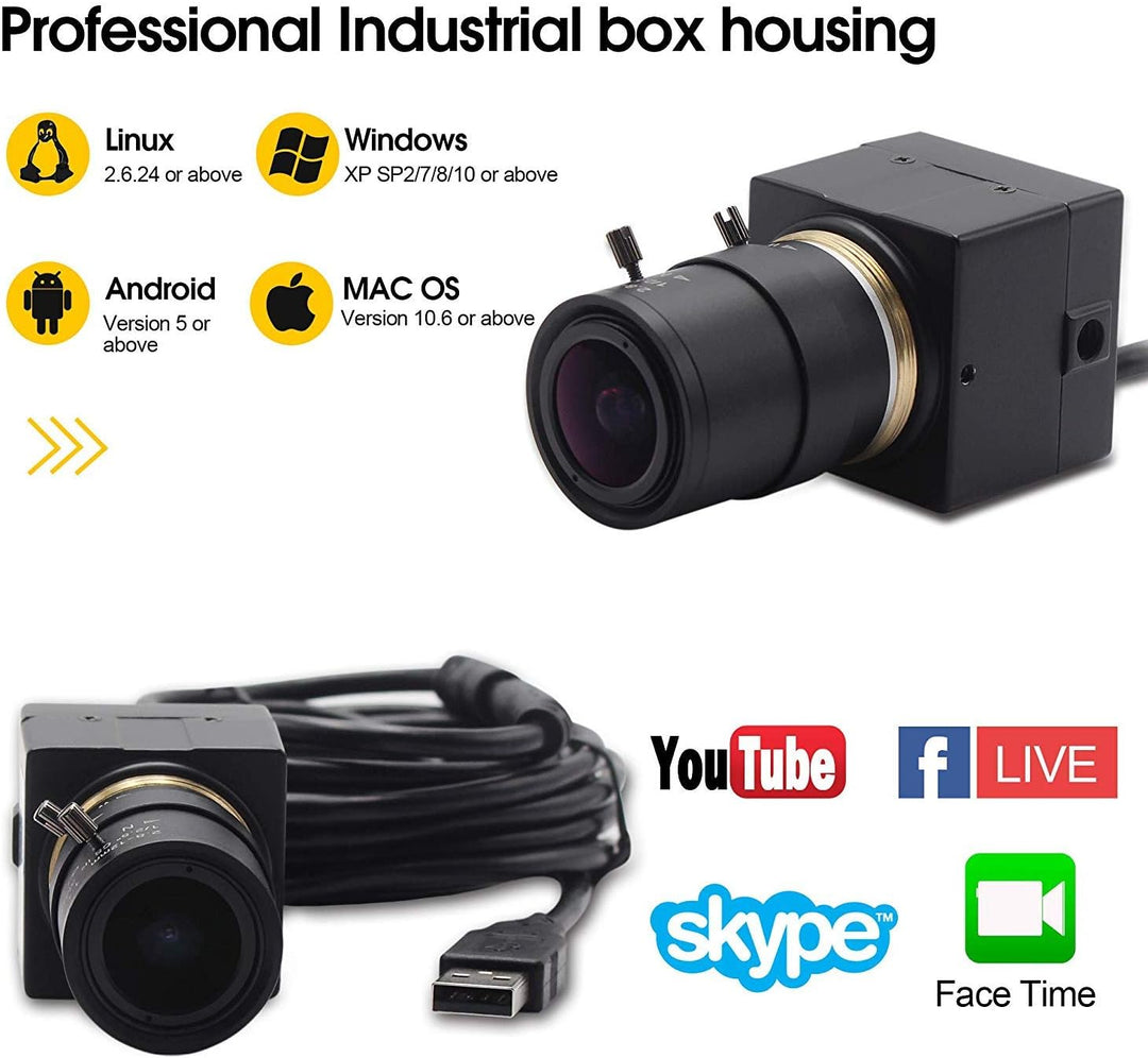 Svpro 2,0 Megapixel 2,8-12 mm Varioobjektiv USB Kamera 1080P Full HD 120fps / 60fps / 30fps USB Indu