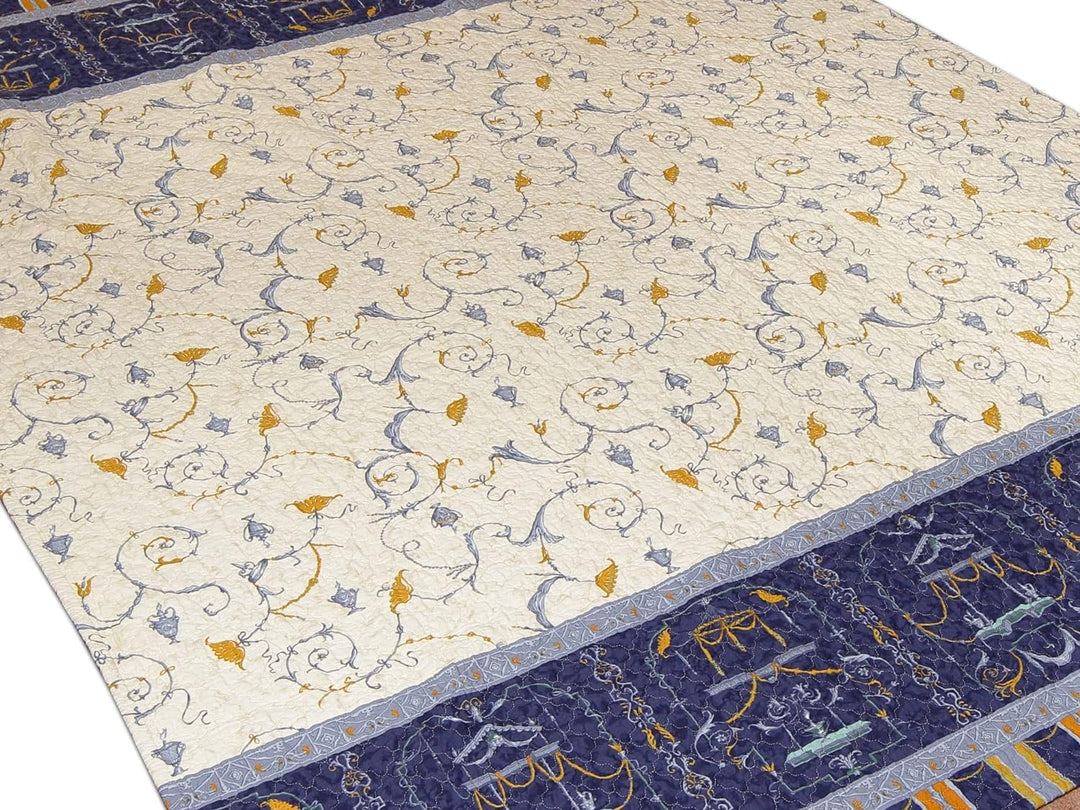 Bassetti OPLONTIS Tagesdecke, Baumwolle, Blau, 240x255 240x255 Blau, 240x255 Blau