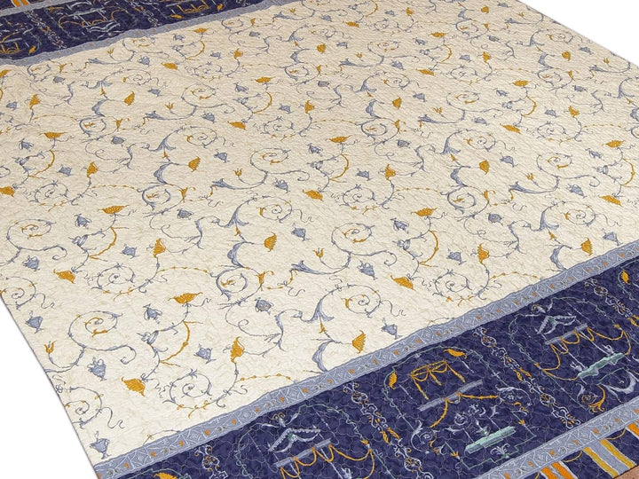 Bassetti OPLONTIS Tagesdecke, Baumwolle, Blau, 240x255 240x255 Blau, 240x255 Blau