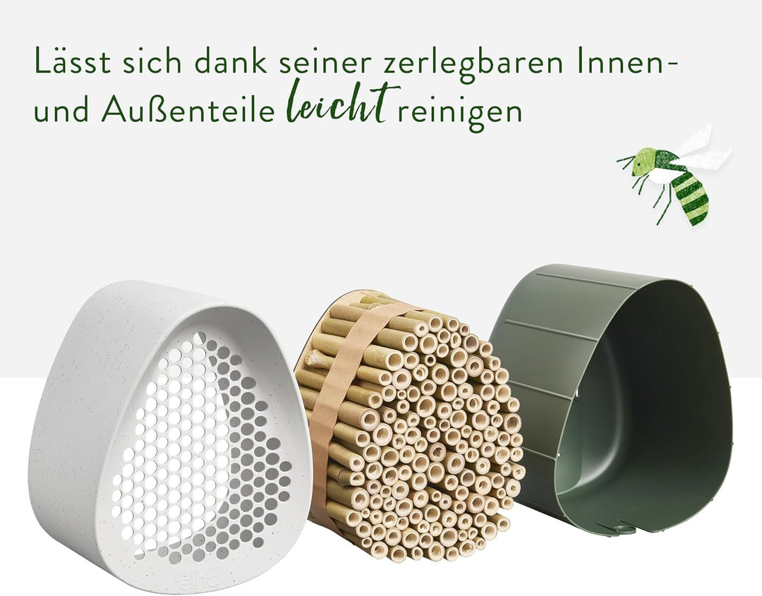 Elho Essential Bee Hotel 18cm - Insektenhotel für Bienen - 100% recyceltes Plastik - L18 x B21.1 x H