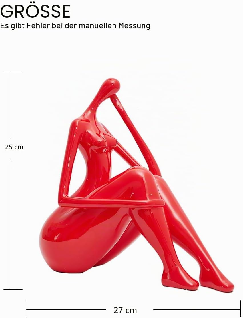 HAUCOZE Modern Dekor Skulptur Frau Figuren Statue Wohnzimmer Kunst Arts Polyresin Geschenk 26cm