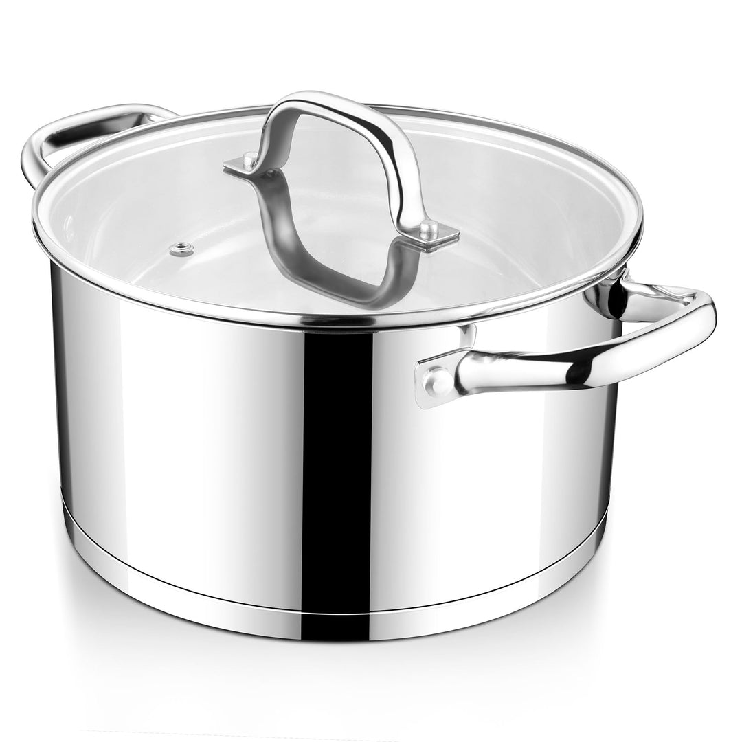 HaWare Kochtopf, 24cm Edeastahl Topf Induktion mit 3-Lagen Boden, Kochtöpfe Nudeltopf für alle Herda
