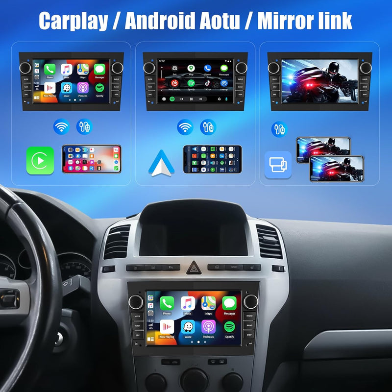 [2+64G] CAMECHO Android 13 Autoradio für Opel Corsa d/Astra h/Zafira b/Meriva/Vivaro mit Carplay/And