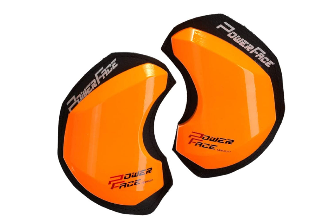 Knieschleifer Holz,Aufdruck Power Face,NEONORANGE