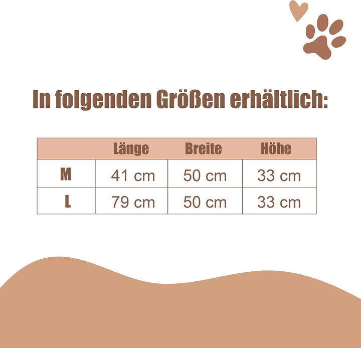 Pfoten&amp;Nasen® 2 In 1 Orthopädisches Hunde Autositz [Grau/Weiss, 41X50X33cm] Für Grosse, Mittelgrosse