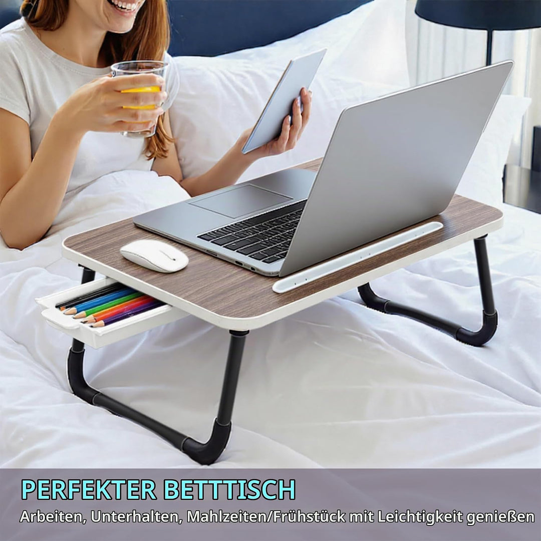 Small Laptop Bett Schreibtisch, Laptoptisch 48 × 30 cm für Frühstück im Bett, Arbeit, Homeoffice, La