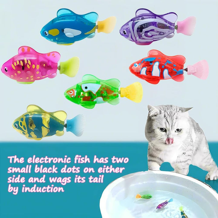 6PCS Elektronischer Haustier Fisch, Schwimmen Roboter Fisch Spielzeug für Katzen, Elektrisches Fisch