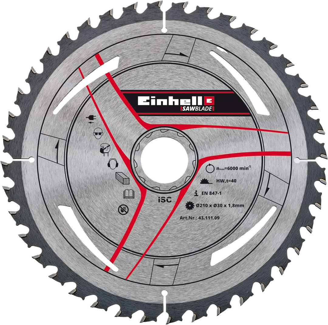 Original Einhell Hartmetall Dünnschnittblat (Stationäres-Sägen-Zubehör, 40 Zähne, max. Drehzahl 6000