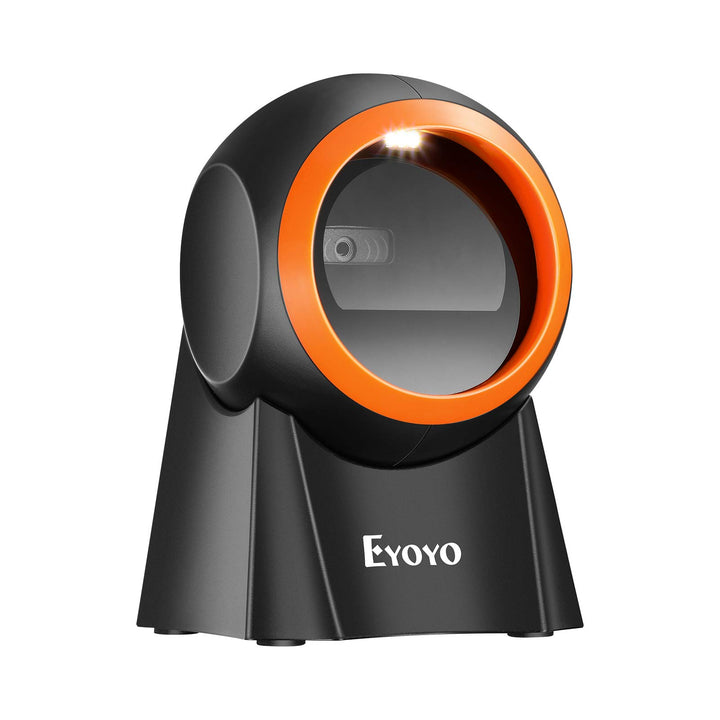 Eyoyo 1D 2D QR Desktop Barcode Scanner with Large Scan Window, Hands-Free Barcode Reader with QR Scr