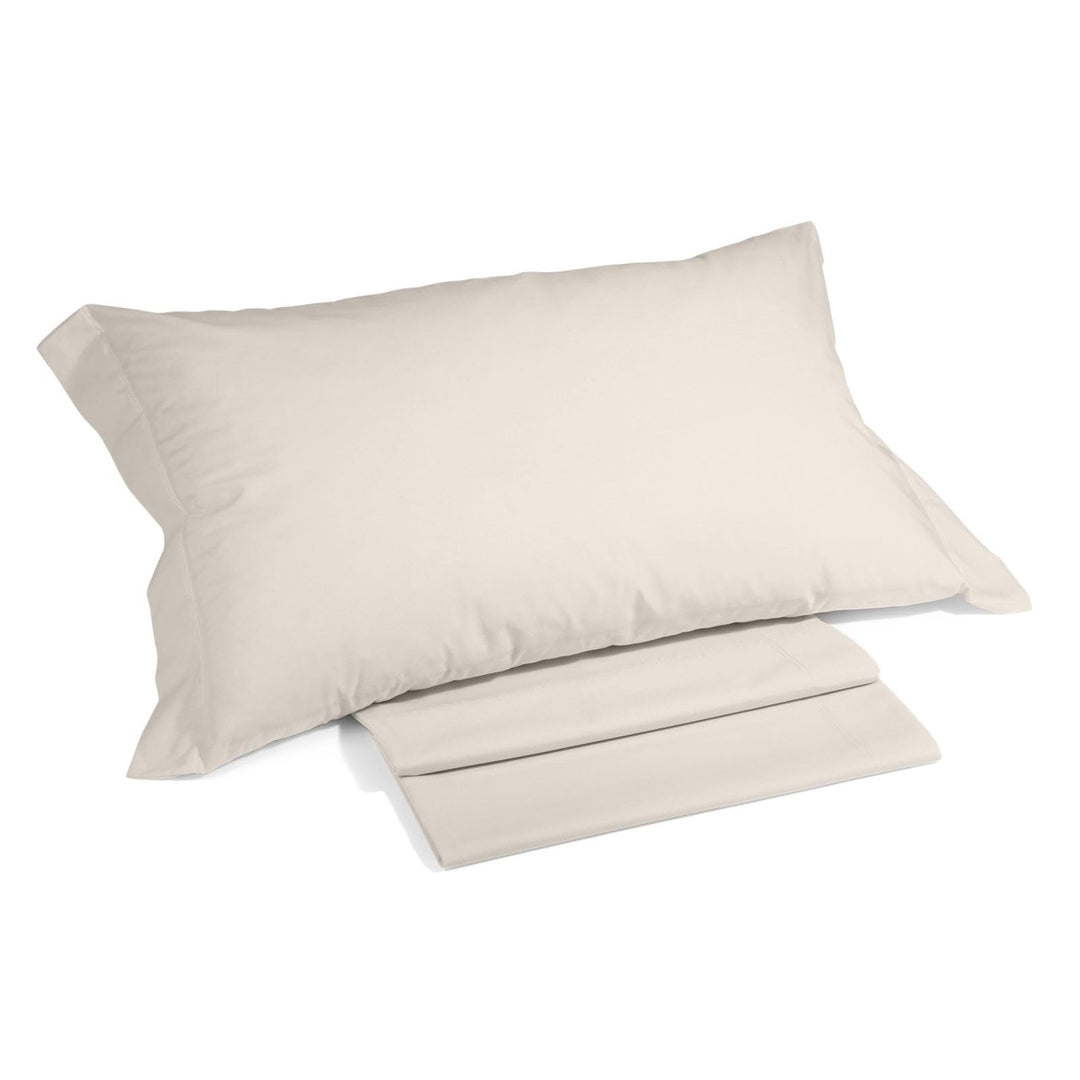 Caleffi Baumwolle einfarbig Bettwäsche-Set, Elfenbein, Einzelbett Einzelbett Elfenbein, Einzelbett E