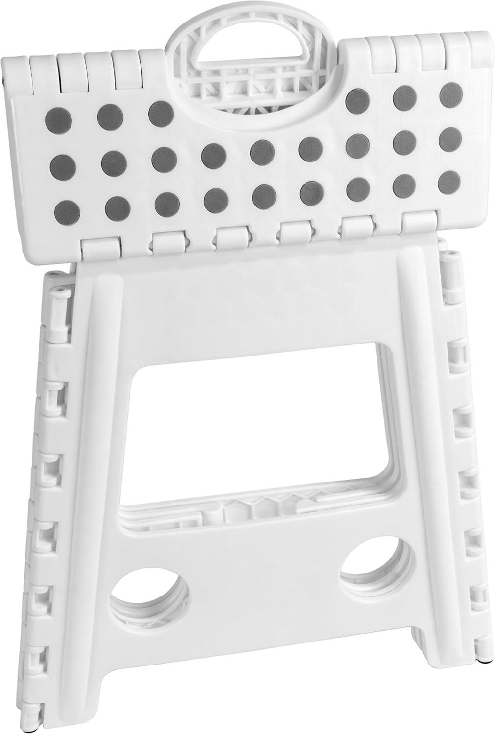 Tritthocker klappbar, Klapphocker faltbar 150 kg, 1 Stufe, rutschfest (Weiss, 39 x 40 x 32 cm) Weiss