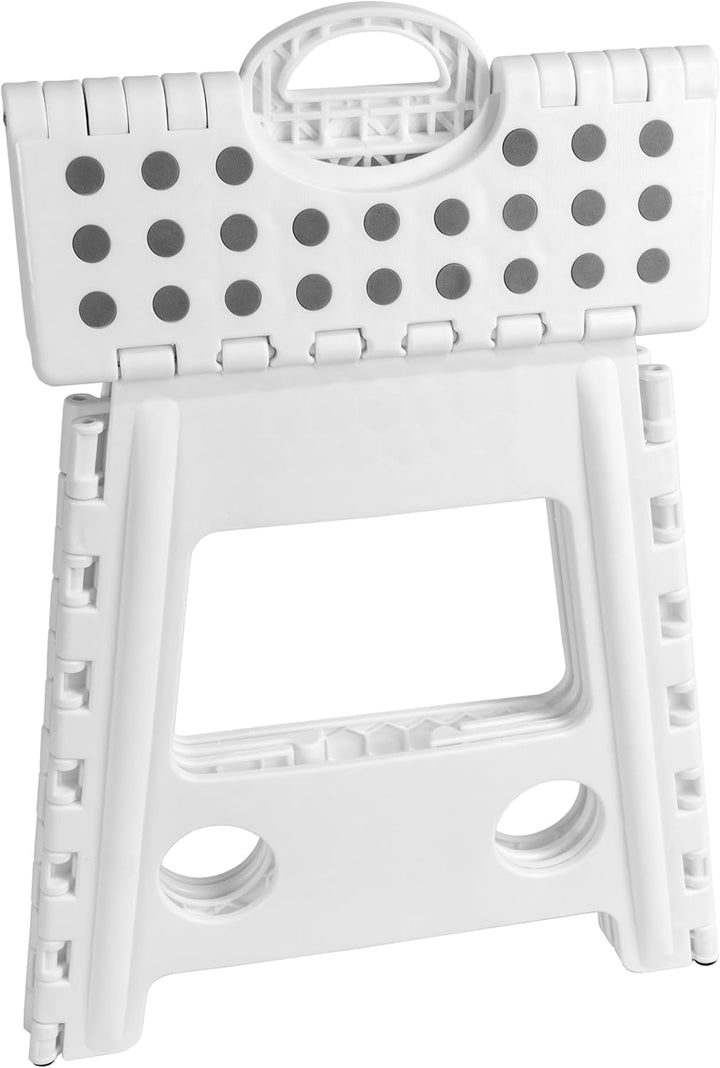 Tritthocker klappbar, Klapphocker faltbar 150 kg, 1 Stufe, rutschfest (Weiss, 39 x 40 x 32 cm) Weiss