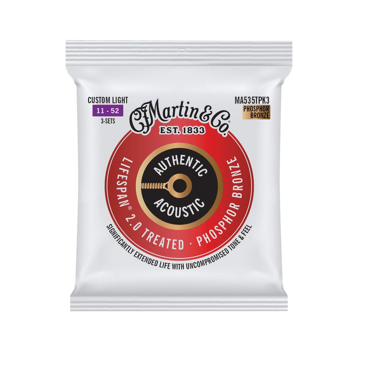Martin Strings – MA535T – Lebensdauer 2.0 Phos Bronze 3er-Pack Custom Light 11-52