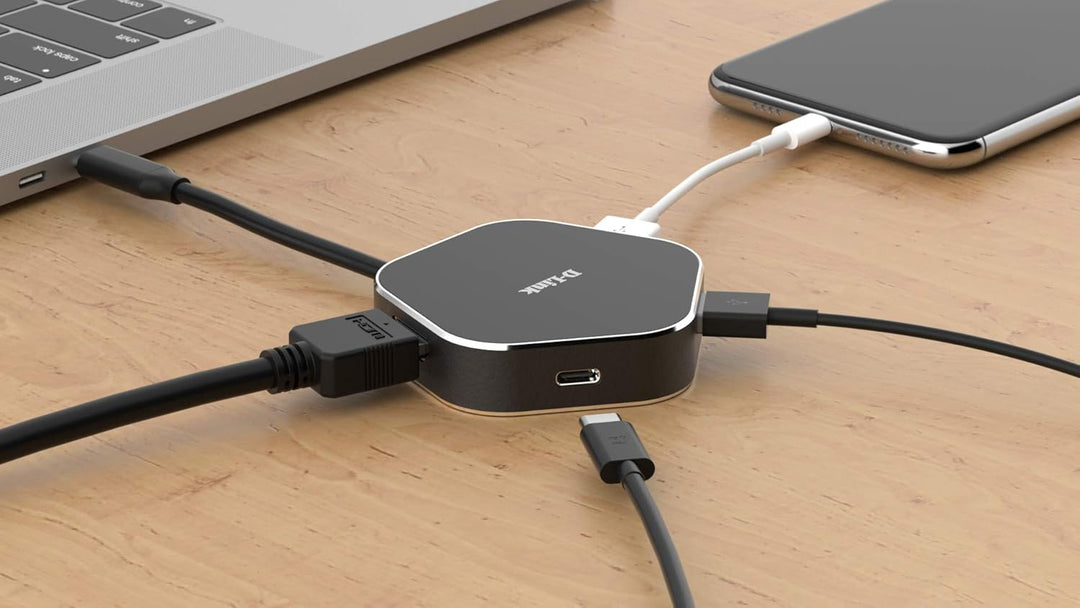 D-Link DUB-M420 USB Typ C Hub 4 in 1 USB C Adapter mit HDMI 4K und 1080p, 2 USB 3.0/USB2.0, 1 Port U