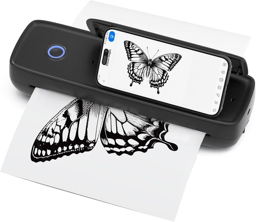 Bisofice A81 Mobiler Drucker A4 Bluetooth Thermodrucker A4 Drucker Klein Kompakt Portable Printer Un