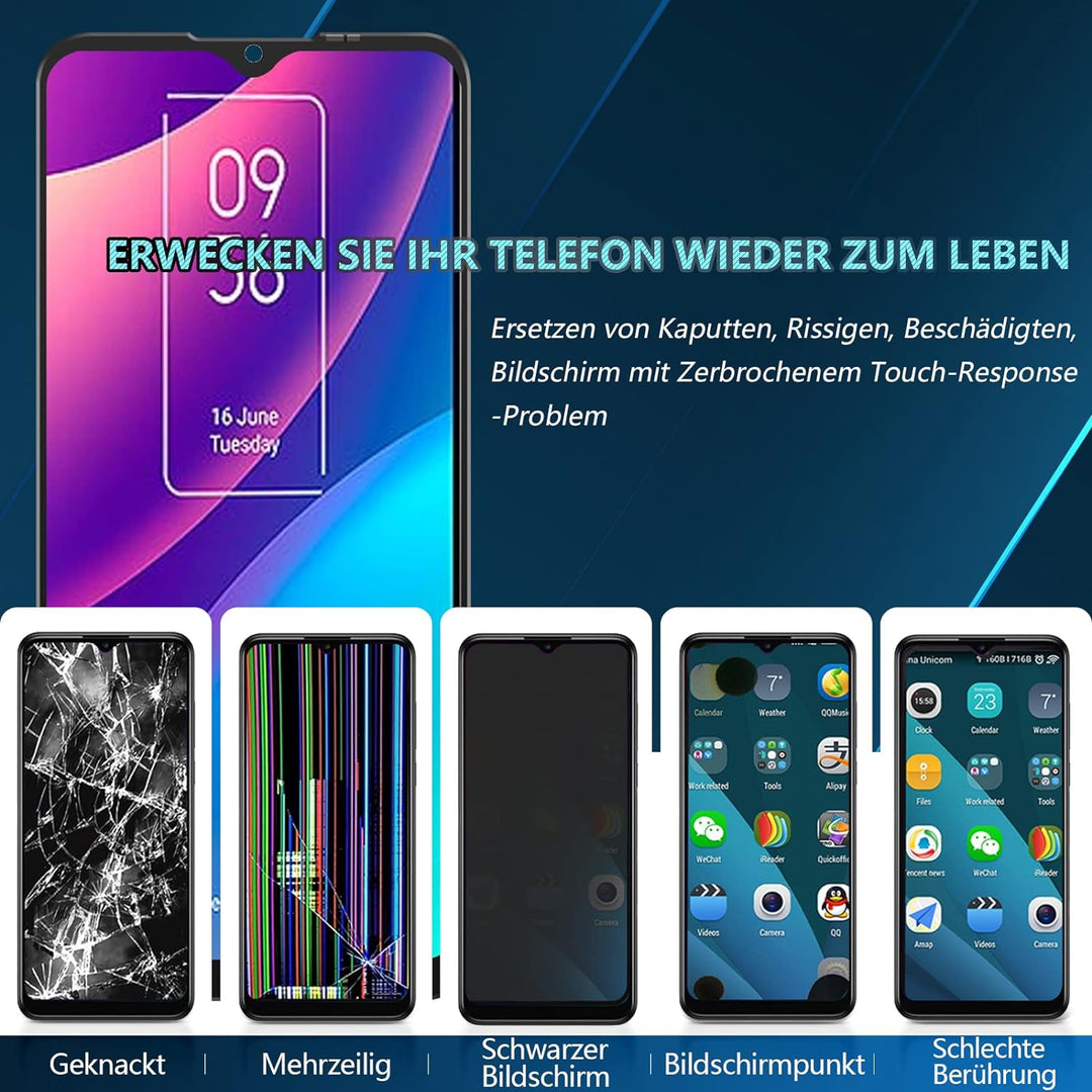 RongZy für TCL 30 SE/30SE 6165H LCD Bildschirmersatz für 30 SE Touchscreen Digitalisierer Display mi