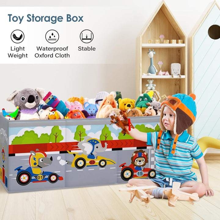 Extra Gross Aufbewahrungsbox mit Deckel Kinder, Zusammenklappbare Oxford-Spielzeugkiste mit Griff fü