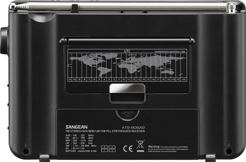 Sangean Receiver Mondial ATS-909 X2 Grau Schwarz, Schwarz