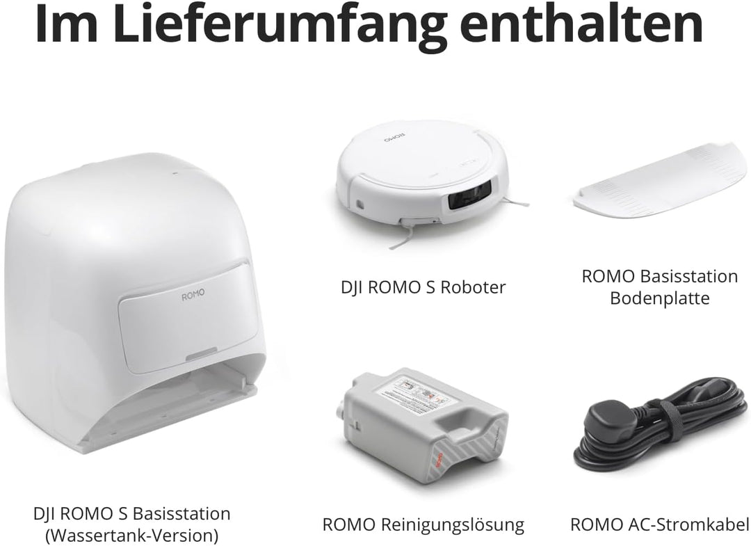 DJI ROMO S mit Zubehörset, Saugroboter mit Wischfunktion, 25.000 Pa Saugkraft, Hinderniserkennung au