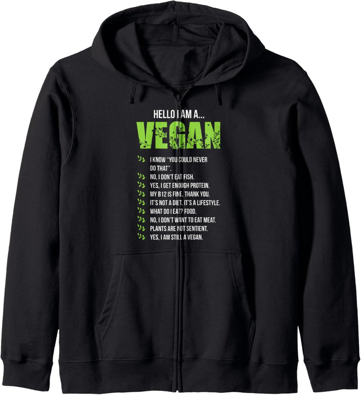 Veganismus Hallo ich bin Veganer Geschenk Veganer Vegan Kapuzenjacke