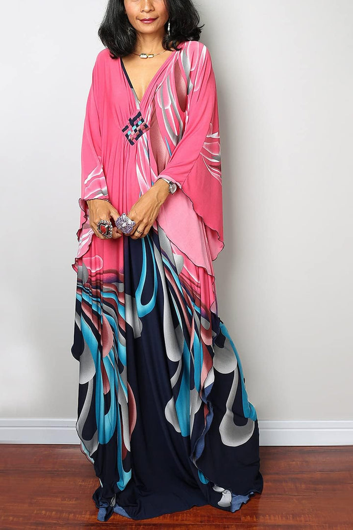 YouKD Frauen Sommer Lange Kaftan Maxi Bohemian Kleid Strand Vertuschungen Bikini Robe Loungewear One