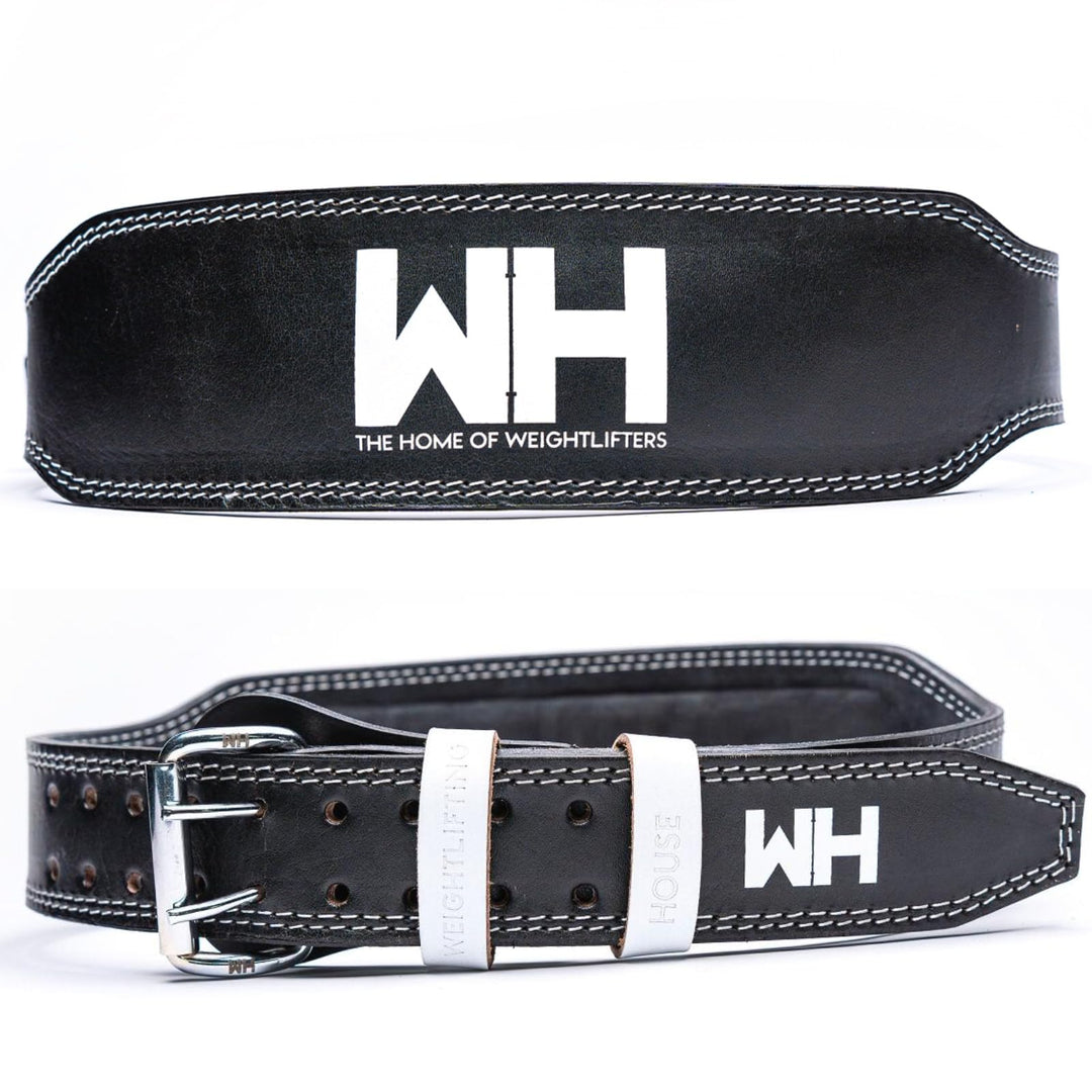 Weightlifting House Elite Leather Belt XS Black & White, XS Black & White
