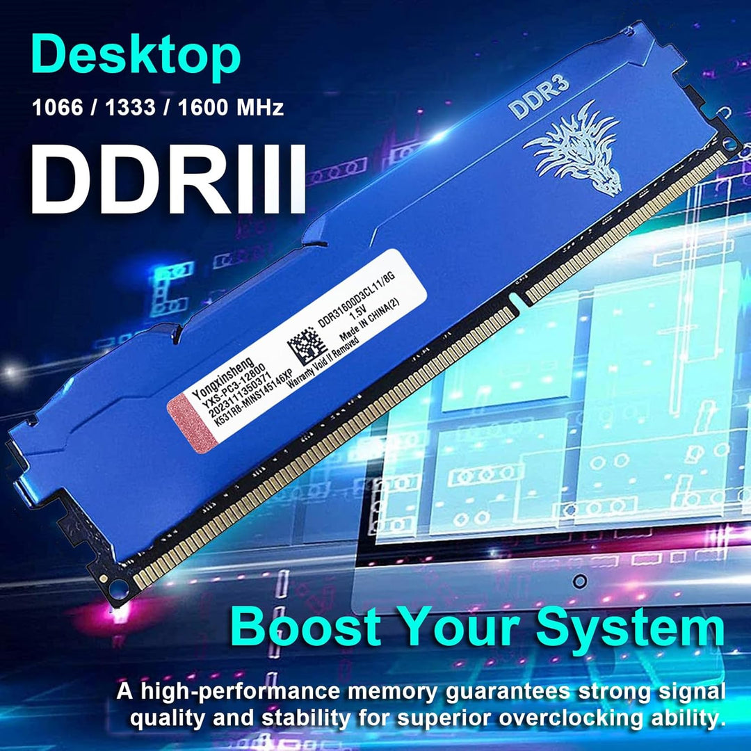 DDR3 32GB Kit (8GBx4) Desktop RAM 1600MHz PC3-12800 UDIMM Non-ECC Unbuffered 1.5V 2Rx8 Dual Rank 240