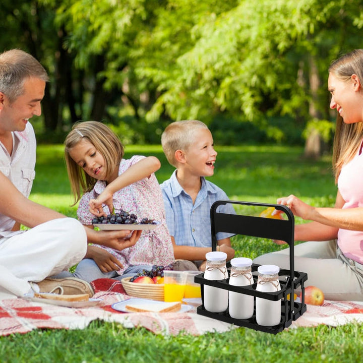 Camping-Getränkehalter | 6-Loch-Dosenhalter | Picknick-Getränke-Organizer, kompakter faltbarer Geträ
