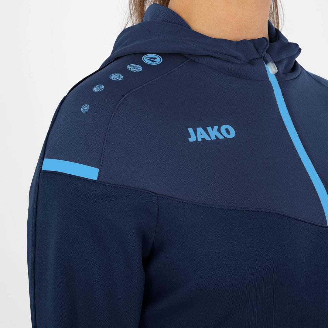 JAKO Damen Champ 2.0 Kapuzenjacke 36 Marine/Darkblue/Skyblue, 36 Marine/Darkblue/Skyblue