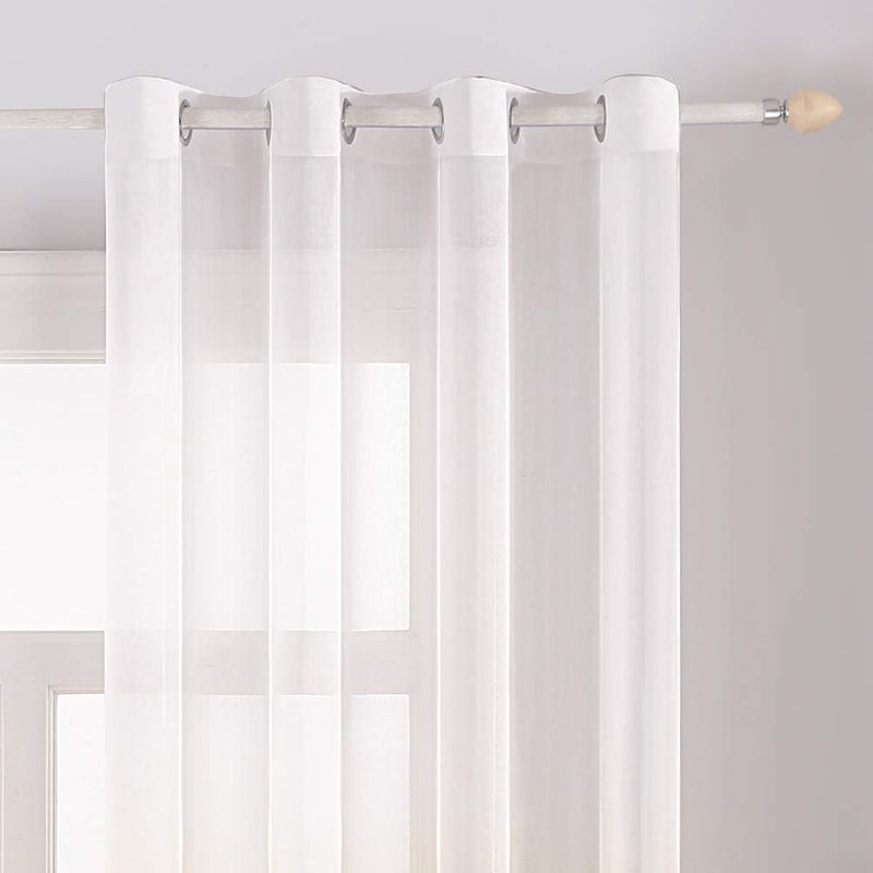 MIULEE Gardinen Transparent Vorhänge Farbverlauf Voile Sheer 2er Set Vorhang mit Ösen Dekoschal Fens