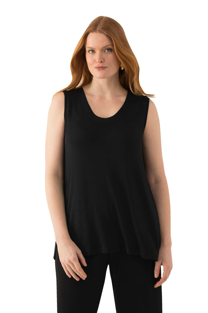 Ulla Popken Damen Slinkytop T-Shirt 46-48 Schwarz, 46-48 Schwarz