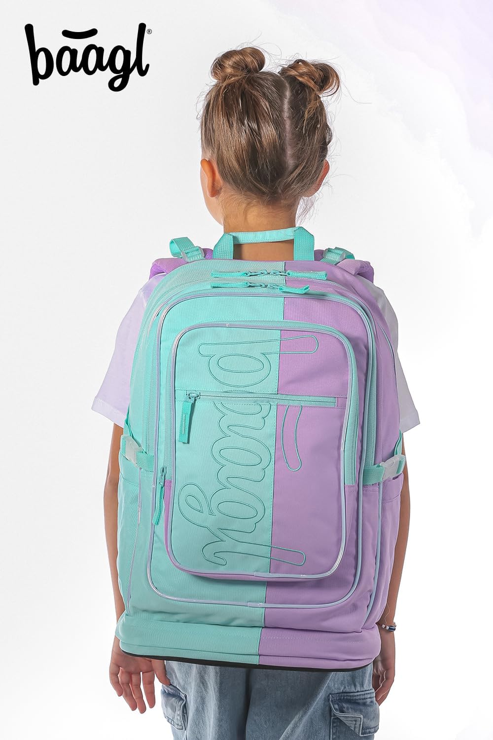 Baagl Schulrucksack Set Mädchen 3 Teilig - Schultasche ab 3. Klasse - Grundschule Ranzen mit Brustgu