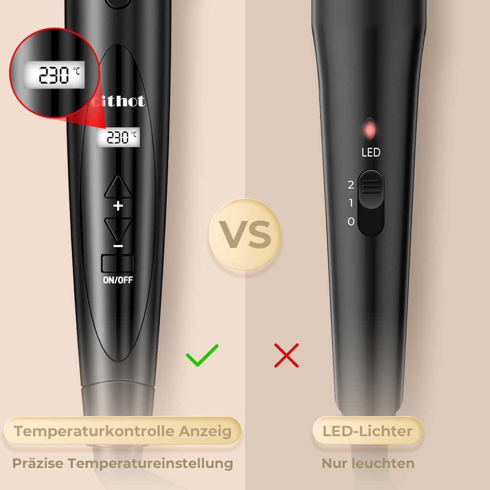 Lockenstab 5 in 1 mit Verschiedenen Aufsätzen Lockenwickler Set Grosse und Kleine Locken Keramikbesc