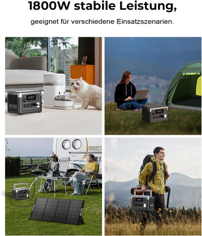 OUKITEL P1000 Plus Solargenerator mit 220W Solarpanel, 1024Wh LiFePO4-Batterie,1800W Tragbare Powers