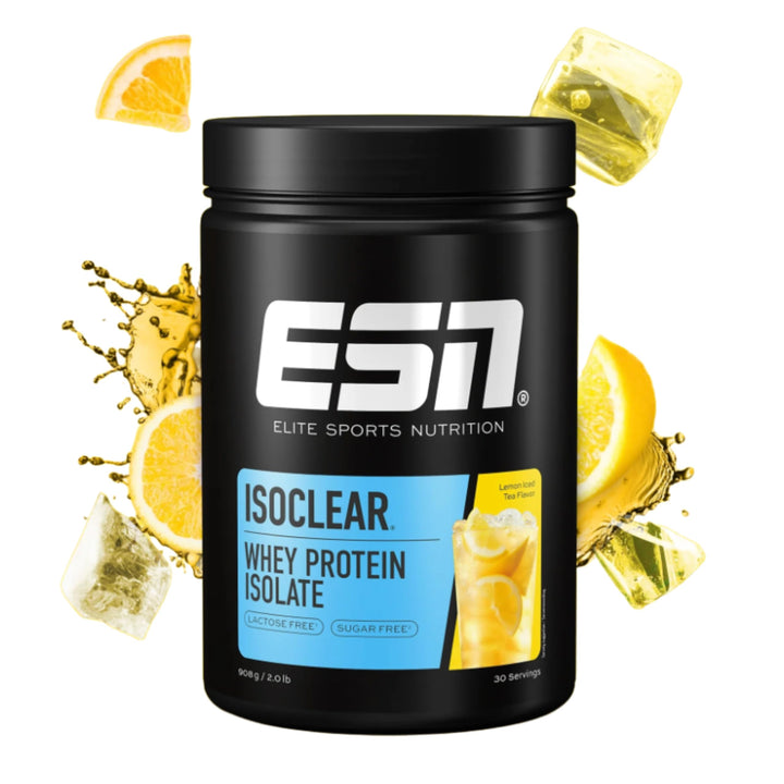 ESN ISOCLEAR Whey Isolate Protein Pulver, Lemon Iced Tea, 908 g, Proteinlimo mit fruchtig leckerem G