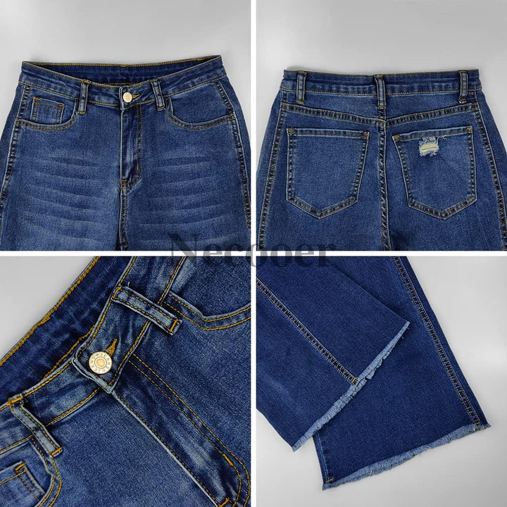 Necooer Skinny Jeans Für Damen Boyfriend-Jeans Mit Hoher Taille Und Lockerer Passform S E-dunkelblau